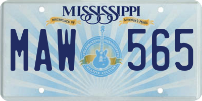 MS license plate MAW565