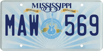 MS license plate MAW569