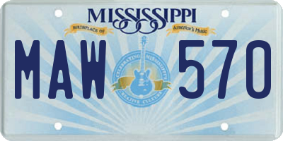 MS license plate MAW570