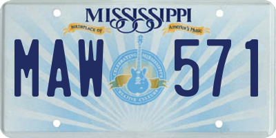 MS license plate MAW571