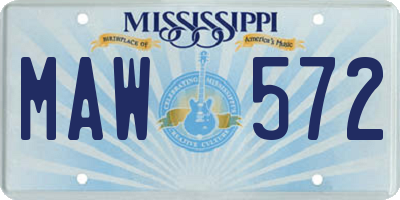 MS license plate MAW572