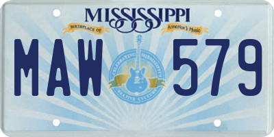 MS license plate MAW579