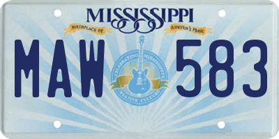 MS license plate MAW583