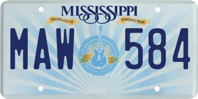 MS license plate MAW584