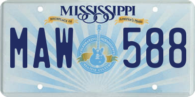 MS license plate MAW588