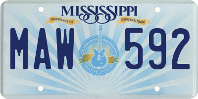 MS license plate MAW592