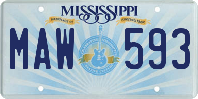 MS license plate MAW593