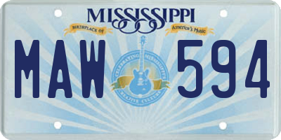 MS license plate MAW594