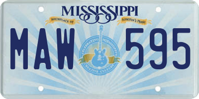 MS license plate MAW595