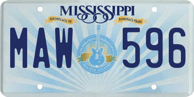 MS license plate MAW596