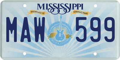MS license plate MAW599