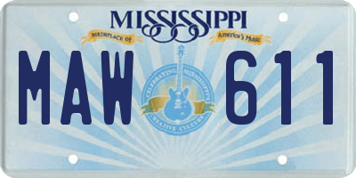 MS license plate MAW611