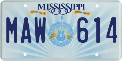 MS license plate MAW614