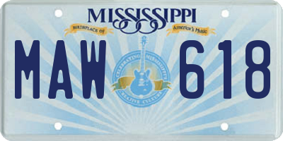MS license plate MAW618