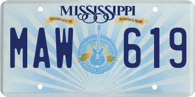 MS license plate MAW619