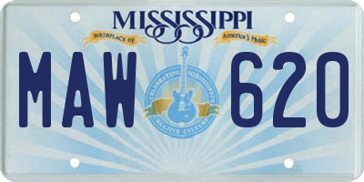 MS license plate MAW620
