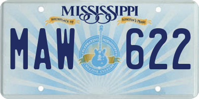 MS license plate MAW622