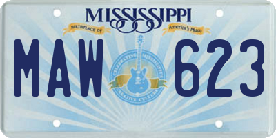 MS license plate MAW623