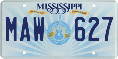 MS license plate MAW627