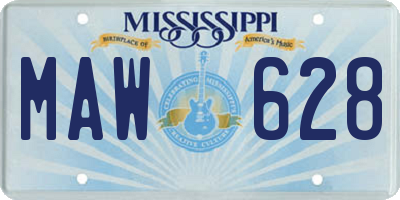 MS license plate MAW628