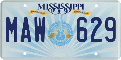 MS license plate MAW629