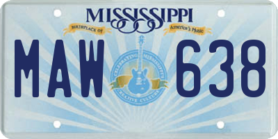 MS license plate MAW638