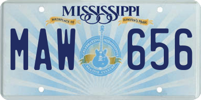 MS license plate MAW656
