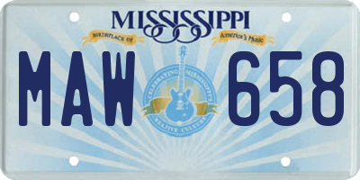 MS license plate MAW658