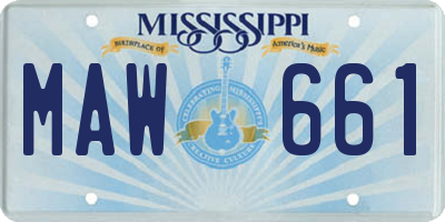 MS license plate MAW661