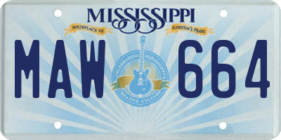 MS license plate MAW664