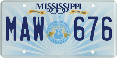 MS license plate MAW676