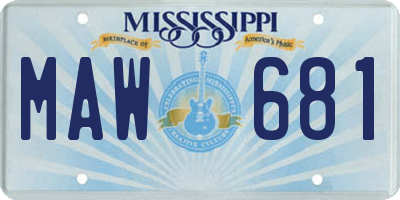 MS license plate MAW681