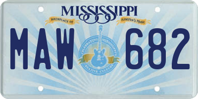 MS license plate MAW682