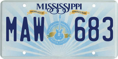 MS license plate MAW683