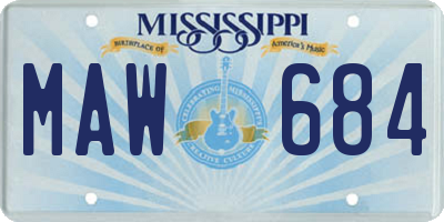 MS license plate MAW684