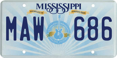 MS license plate MAW686