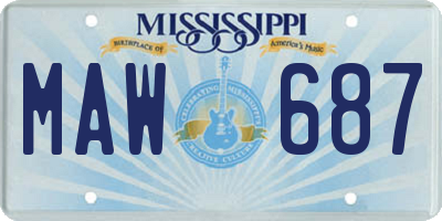 MS license plate MAW687