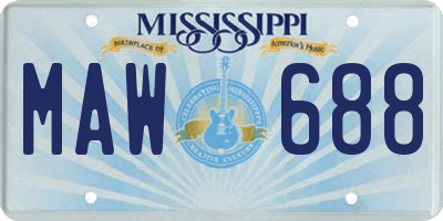 MS license plate MAW688