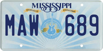 MS license plate MAW689