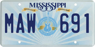 MS license plate MAW691