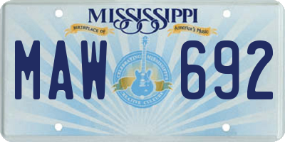 MS license plate MAW692