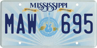 MS license plate MAW695