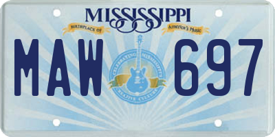 MS license plate MAW697