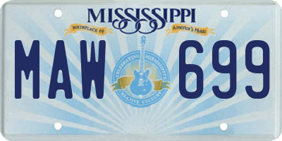 MS license plate MAW699