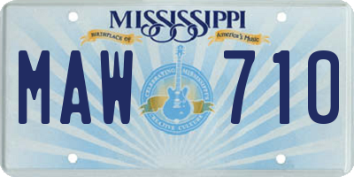 MS license plate MAW710