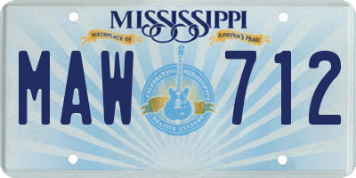 MS license plate MAW712