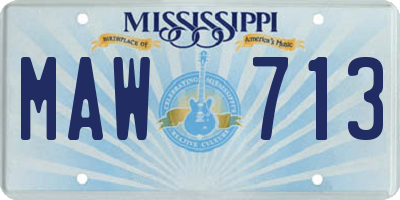 MS license plate MAW713