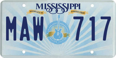 MS license plate MAW717
