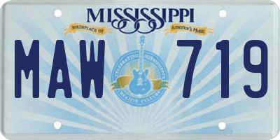 MS license plate MAW719