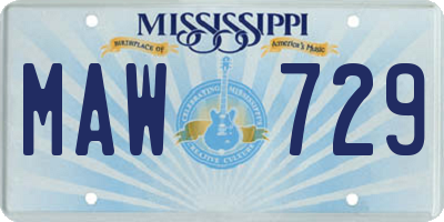 MS license plate MAW729